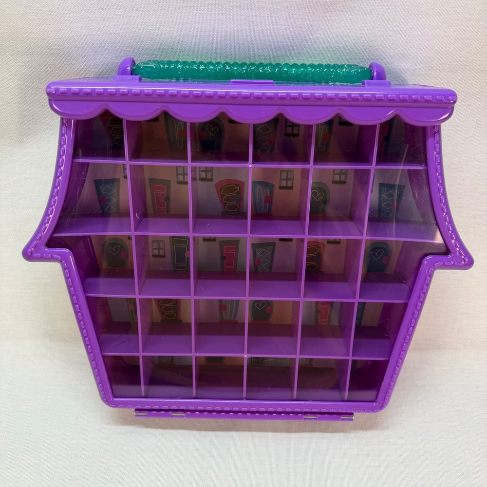 Disney Doorables Purple House Carrying Display Case Blue Glitter Handle